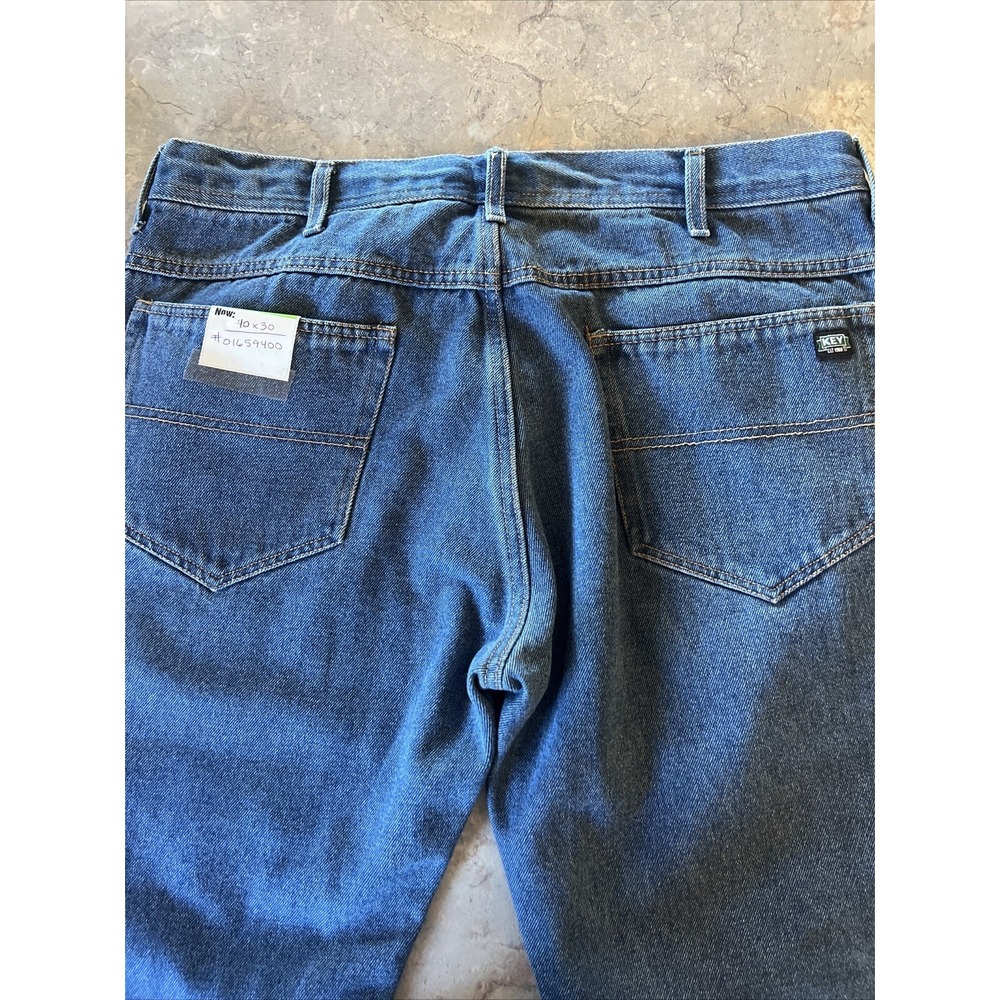 Key Performance Comfort Men's Denim Jeans Relaxed Fit 5 Pocket 40/30